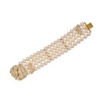 Cultured Pearl and Diamond Bracelet