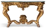 A NORTH ITALIAN CARVED GILTWOOD SIDE TABLE, PIEMONTE SECOND QUARTER 18TH CENTURY, FROM THE CIRCLE OF FILIPPO JUVARRA