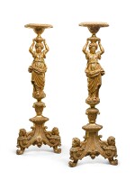 A pair of George II carved giltwood torchères, second quarter 18th century, after a design by Alexis Loir