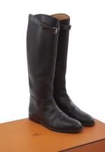 Black leather boots, Bardigiano, Hermès