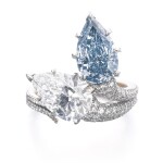 IMPORTANT FANCY INTENSE BLUE DIAMOND RING, 'DUET', SOTHEBY'S DIAMONDS