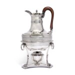 A George III silver coffee pot on stand with burner and cover, Paul Storr, London, 1806