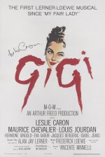 GIGI (1958) POSTER, US, SIGNED BY LESLIE CARON