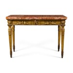 A North Italian neoclassical carved giltwood console table, late 18th century