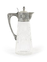 A SILVER-MOUNTED CUT-GLASS DECANTER, SECOND SILVER ARTEL, MOSCOW, CIRCA 1900