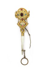 A gilt-metal and enamel posy holder, second half 19th century, Continental