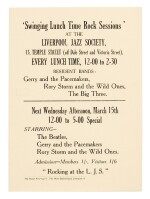 THE BEATLES | 'Swinging Lunch Time Rock Sessions', handbill, 15 March 1961