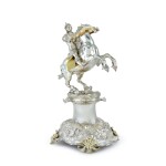 A German parcel-gilt silver ewer in the form of an equestrian group, Christian Hornung I, Augsburg, circa 1660