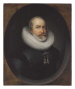 CORNELIUS JOHNSON | PORTRAIT OF A GENTLEMAN, BUST LENGTH, IN A PAINTED OVAL