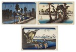 UTAGAWA HIROSHIGE (1797–1858) THREE WOODBLOCK PRINTS, EDO PERIOD (19TH CENTURY)