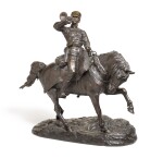 HUSSAR BUGLER: A BRONZE FIGURE, CAST BY CHOPIN AFTER THE MODEL BY EVGENY LANCERAY (1848-1886)