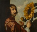 Self portrait with a sunflower