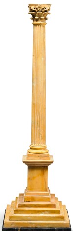 AN ITALIAN SIENA MARBLE MODEL OF THE COLUMN OF PHOCAS, ROME 19TH CENTURY