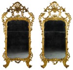 A pair of North Italian carved giltwood mirrors, Lombardy, mid-18th century