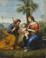 The Holy Family with a palm tree