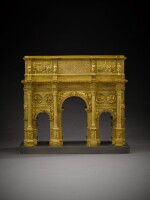 An Italian gilt-bronze model of the Arch of Constantine, circa 1820, attributed to Wilhelm Hopfgarten and Ludwig Jollage