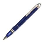 MONTBLANC | A PLATINUM PLATED AND BLUE LACQUER BALLPOINT PEN, CIRCA 2000