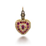 Ruby, enamel and diamond pendant, 1890s