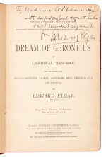 E. Elgar. Printed vocal score of "The Dream of Gerontius", signed and inscribed by Elgar to Emma Albani, 1900 or later