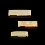 Three jade scabbard slides, Han dynasty 漢 劍璏三件