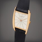 Reference 3424 | A pink gold asymmetrical wristwatch, designed by Gilbert Albert, Made in 1962