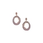 PAIR OF PINK SAPPHIRE, WHITE SAPPHIRE AND DIAMOND PENDANT-EARCLIPS