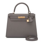 Hermès Etain Sellier Kelly 28cm of Epsom Leather with Gold Hardware