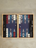 Photographic London Oak and Textured-Leather Backgammon Set