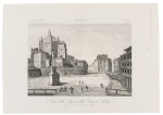 Giuseppe Garavaglia, gruppo di 4 tavole incise, Topographical Map... e Veduta della Piazza della Vetra..., (19 sec.)