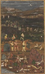 A Nobleman hunting with Bhils at night, India, Alwar, circa 1750 