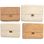 Frances Patiky Stein's Collection: Frances Patiky Stein's Collection: Four Pochettes in Off-White and Sand Lambskin Leather