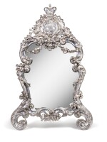 A LARGE AND RARE ROCOCO SILVER MIRROR, JEAN-BAPTISTE VAILLANT, ST PETERSBURG, 1846