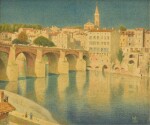 JOSEPH EDWARD SOUTHALL, R.W.S., R.B.S.A., N.E.A.C. | The Medieval Bridge over the River Tarn at Albi, France