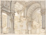 An architectural fantasy of a Palace with vaulted porticos