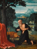 The Penitent St Jerome in an extensive river landscape