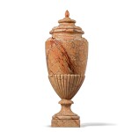 A large Italian portasanta marble vase with lid, late 18th century
