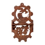 FINE AND RARE CARVED CENTENNIAL CELEBRATION WHAT-NOT SHELF, CARVED BY ALLANSON PORTER DEAN (1812-1888), CIRCA 1876