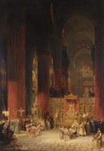 DAVID ROBERTS, R.A. | INTERIOR OF THE CATHEDRAL OF SEVILLE DURING THE CEREMONY OF CORPUS CHRISTI
