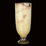 AN EXTREMELY RARE AND IMPORTANT JADE 'TWIN BIRD' STEM CUP WESTERN HAN DYNASTY | 西漢 玉雕朱雀紋高足盃