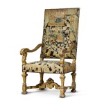 A Louis XIV carved giltwood fauteuil, circa 1700
