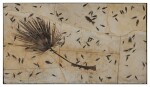 Extraordinary Fossil Palm Frond Plate with Mass Mortality of Fish