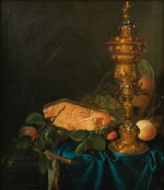 JUSTUS JUNCKER | STILL LIFE WITH A CUP, A SALMON AND FRUITS