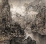 劉遜　雲溪暮泊 | Liu Xun, Boat in Gorge