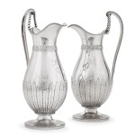 A pair of George III silver ewers, Peter Podio, London, 1793