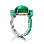 Titanium, emerald and diamond ring, 'Assolo'   
