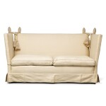 A Knole style upholstered settee, modern