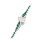 Lady's emerald and diamond wristwatch, 1970s