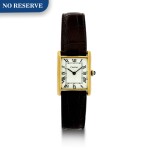 TANK A GOLD PLATED WRISTWATCH WITH ENAMEL DIAL, CIRCA 1980