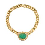 Gold, Emerald and Diamond Necklace