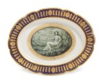 A WORCESTER (FLIGHT) OVAL PLATTER FROM THE 'HOPE SERVICE', COMMISSIONED BY THE DUKE OF CLARENCE (LATER KING WILLIAM IV), CIRCA 1790